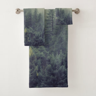 Winter forest trees #5 bath towel set