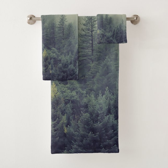 Winter forest trees #5 bath towel set (Insitu)