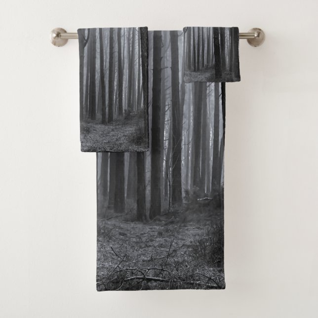 Winter forest trees #8 bath towel set (Insitu)