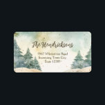 Winter Forest Trees Christmas Address Labels<br><div class="desc">A lovely and peaceful rustic scene of pine trees on a snowy forest hillside. Very appropriate for Christmas and winter holiday return address labels. Also useful and pretty for other labelling uses. This design is from a vintage watercolor. Remember to edit the example names and address.</div>