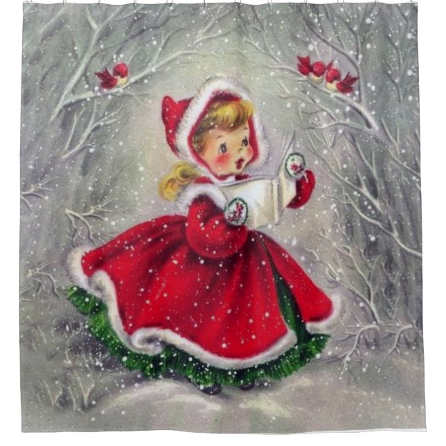 Winter Forest Vintage Christmas Girl (Front)