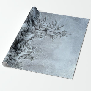 Winter Forest Vintage Woodland Snow Covered Trees Wrapping Paper