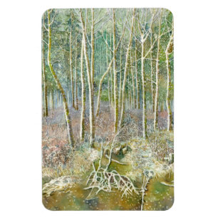 winter forest  Watercolor Magnet