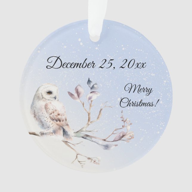 Winter Forest Watercolor Ornament (Front)
