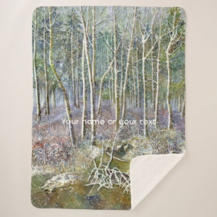 winter forest  Watercolor painting Sherpa Blanket