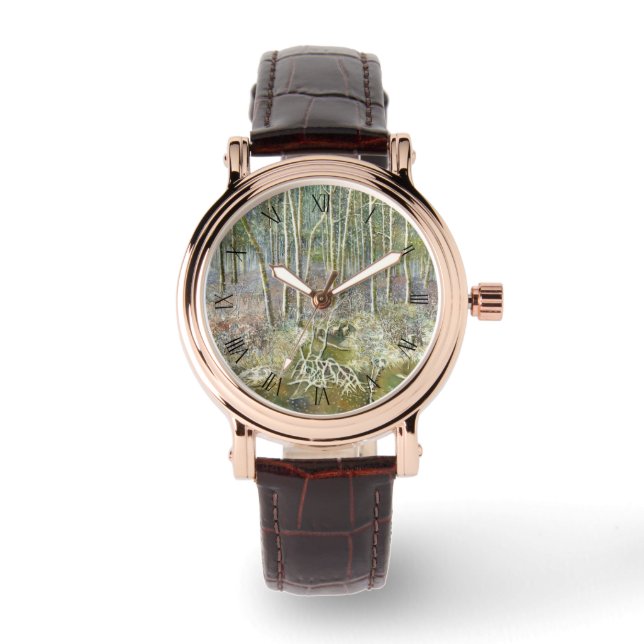 winter forest  Watercolor painting Watch (Front)