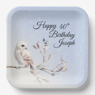 Winter Forest Watercolor Paper Plate