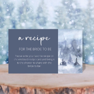Winter Forest Watercolor Recipe for the bride Enclosure Card