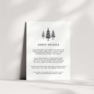 Winter Forest Wedding Guest Details Card