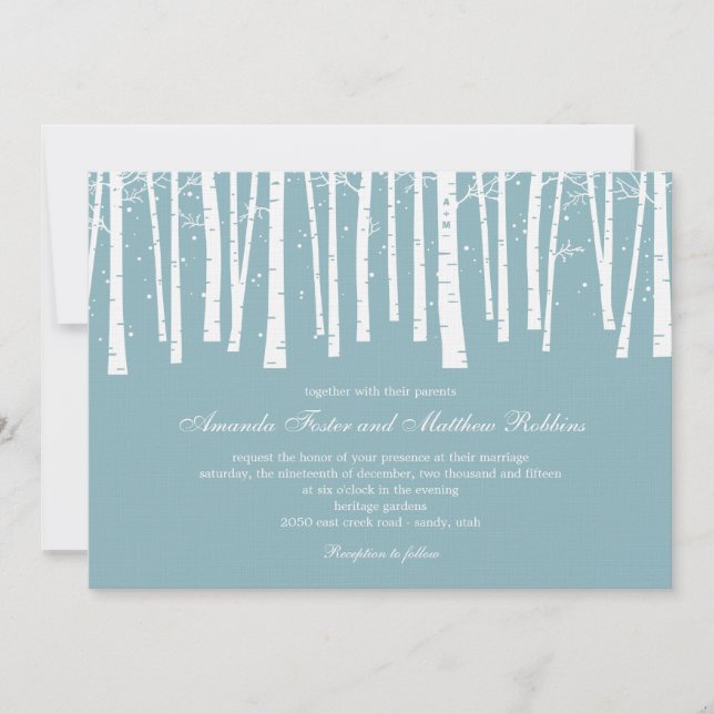 Winter Forest Wedding Invitations (Front)