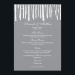 Winter Forest Wedding Menu Card<br><div class="desc">Perfect for winter weddings, this Winter Forest collection is sure to add a whimsical touch to your wedding celebration. Custom colours available upon request. View the complete Winter Forest Collection at berryberrysweet.com
View the complete Forest Trees Collection (available in green and orange)</div>