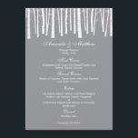 Winter Forest Wedding Menu Card<br><div class="desc">Perfect for winter weddings,  this Winter Forest collection is sure to add a whimsical touch to your wedding celebration. Custom colours available upon request. View the complete Winter Forest Collection at berryberrysweet.com 

View the complete Forest Trees Collection (available in green and orange)</div>