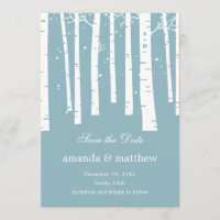 Winter Forest Wedding Save The Date Cards