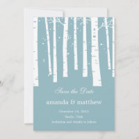 Winter Forest Wedding Save The Date Cards