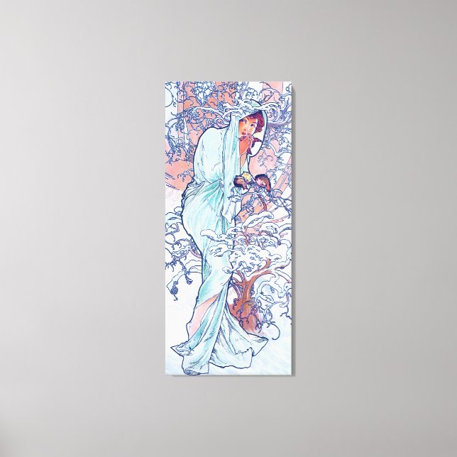 Winter (Four Seasons), Alphonse Mucha Canvas Print (Front)