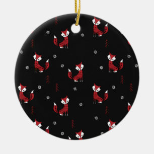 Winter Fox Ceramic Ornament