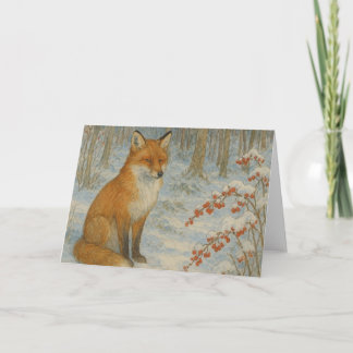 Winter Fox Christmas  Card