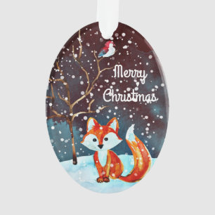 Winter Fox Painting Ornament