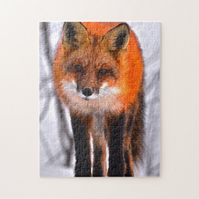 Winter Fox Quebec Canada. Jigsaw Puzzle (Vertical)