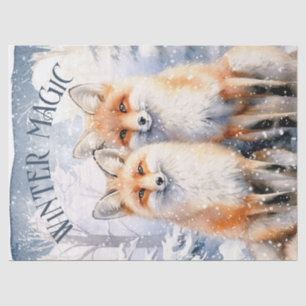Winter Fox Watercolor Winter Magic Tissue Paper