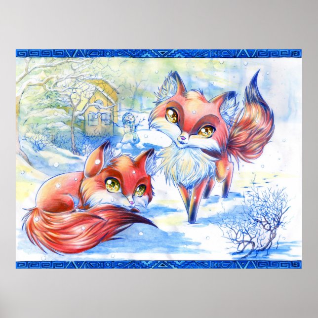 Winter Foxes Poster (Front)