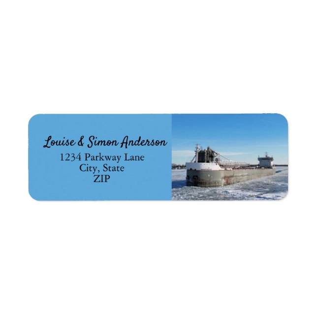 Winter Freighter Manitoulin Great Lakes Address (Front)