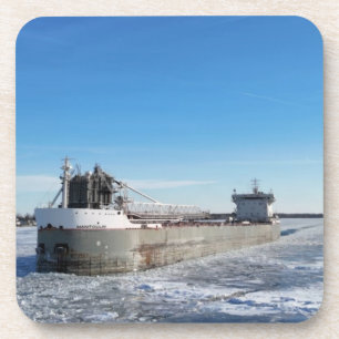 Winter Freighter Manitoulin Great Lakes Ship Coaster