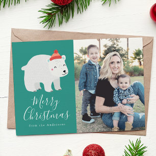 Winter Friends Polar Bear Holiday Photo Card