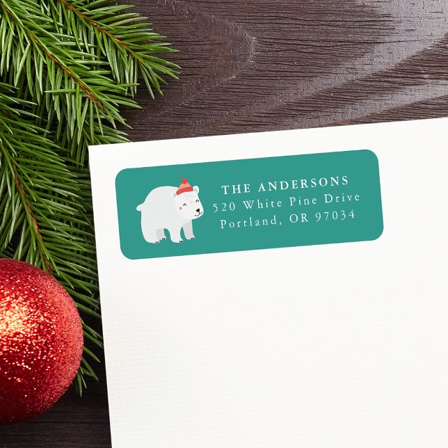 Winter Friends Polar Bear Holiday Return Address (Creator Uploaded)