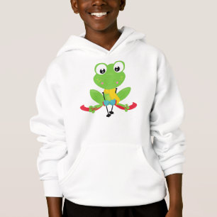 Winter Frog, Cute Frog, Green Frog, Skis, Skiing
