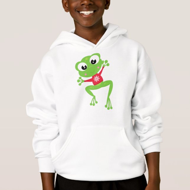 Winter Frog, Cute Frog, Green Frog, Sweater (Front)