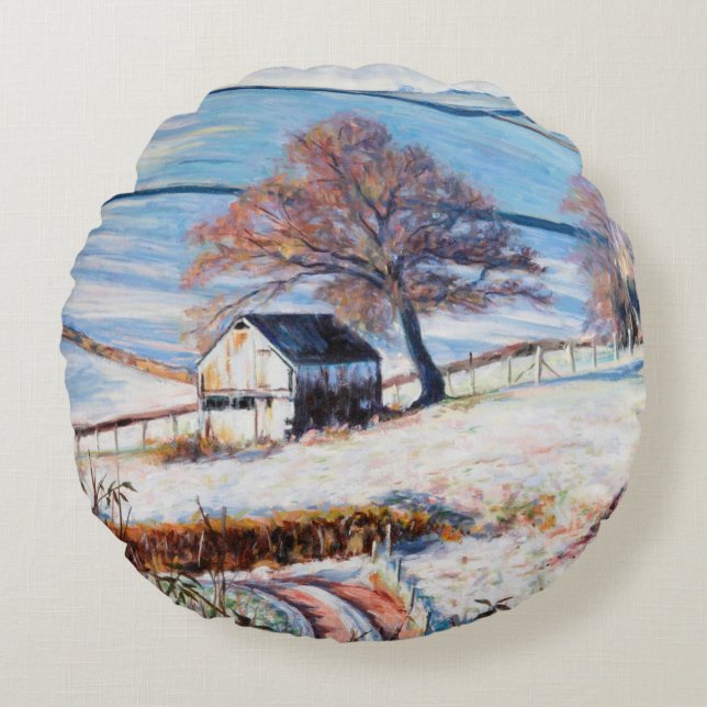 Winter Frost 2009 Round Pillow (Front)
