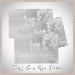 Winter Frost and Snow Flakes Silvery Grey Tissue Paper