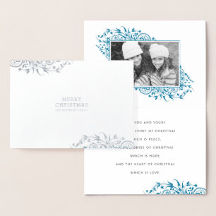 Winter Frost Merry Christmas Photo Foil Card