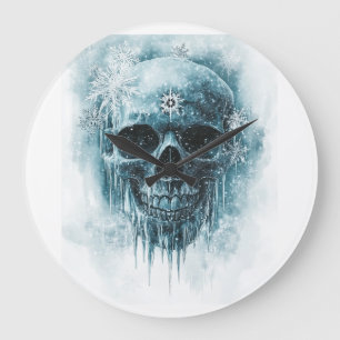 Winter Frost Skull Large Clock