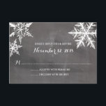 Winter Frost Snowflakes Chalkboard | Wedding RSVP Card<br><div class="desc">FROM THE WINTER FROST WEDDING COLLECTION: For your Wedding RSVP Cards - 3 WHITE Elegant Snowflakes with a rustic chalkboard background set. If the colour scheme is not what you wanted please email paula@labellarue.com before an order is place. Please make sure you proof your design before submitting your order. If...</div>