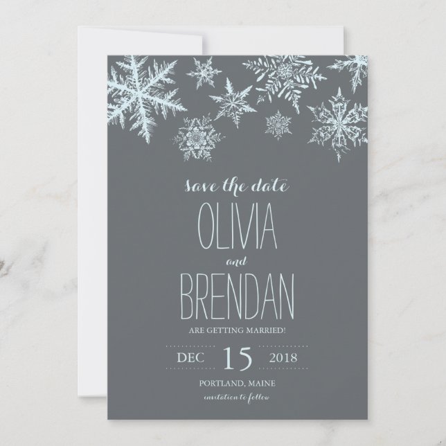 Winter Frost Snowflakes | Save the Date (Front)