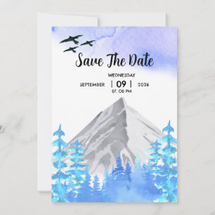 Winter Frosty Wedding Invitation Card Template