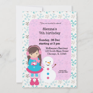 Winter fun birthday invitation
