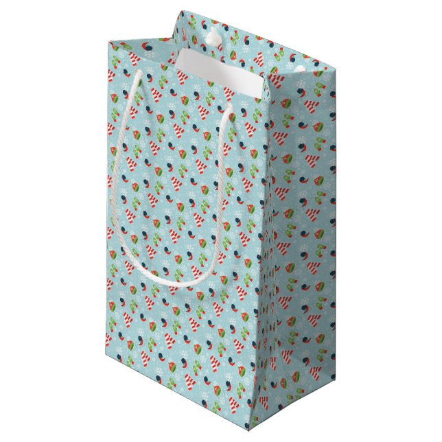 Winter Fun Pattern Small Gift Bag (Front Angled)