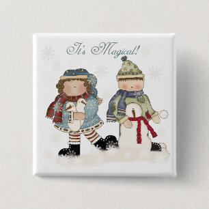 Winter Fun T-shirts and gifts 2 Inch Square Button