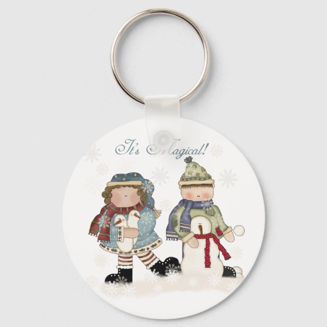 Winter Fun T-shirts and gifts Keychain (Front)