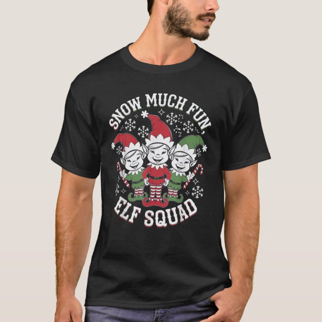 Winter Fun with cheerful Elf Squad  T-Shirt (Front)