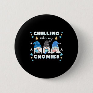 Winter, Funny Nordic Christmas Gnomes 2 Inch Round Button