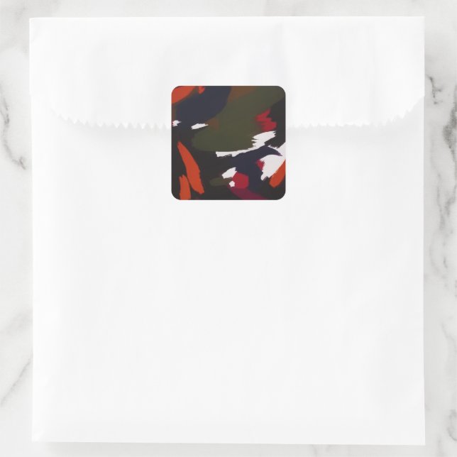 Winter Galaxy Abstract Artistic Brushstrokes Square Sticker (Bag)