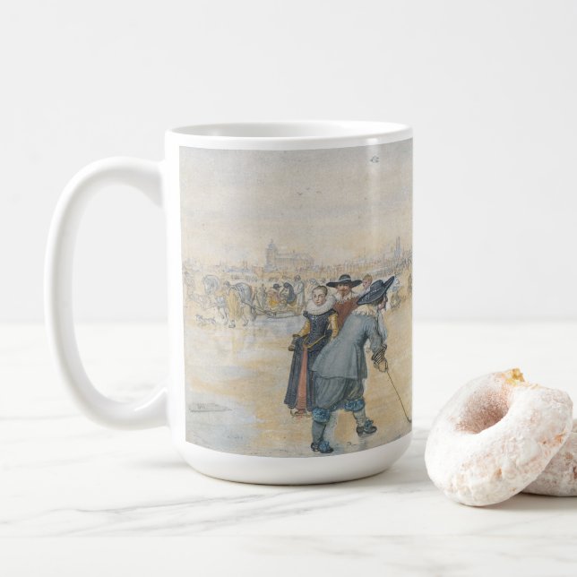 WINTER GAMES (1626) Vintage Art Christmas Mug (With Donut)