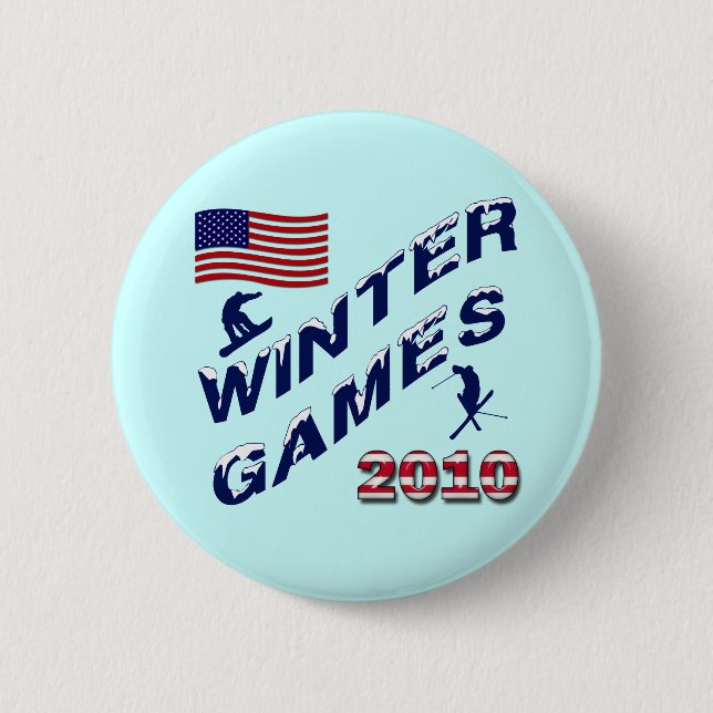 WINTER GAMES 2010 2 INCH ROUND BUTTON (Front)