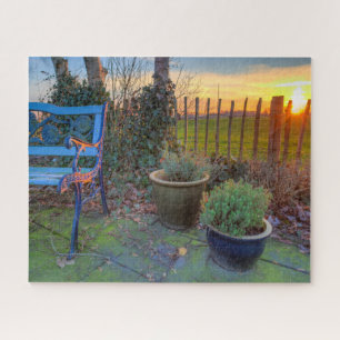Winter Garden in Sunset Jigsaw Puzzle