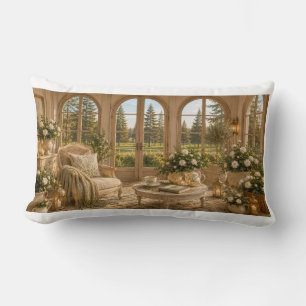 Winter Garden Pillow Romantic Botanical Window &