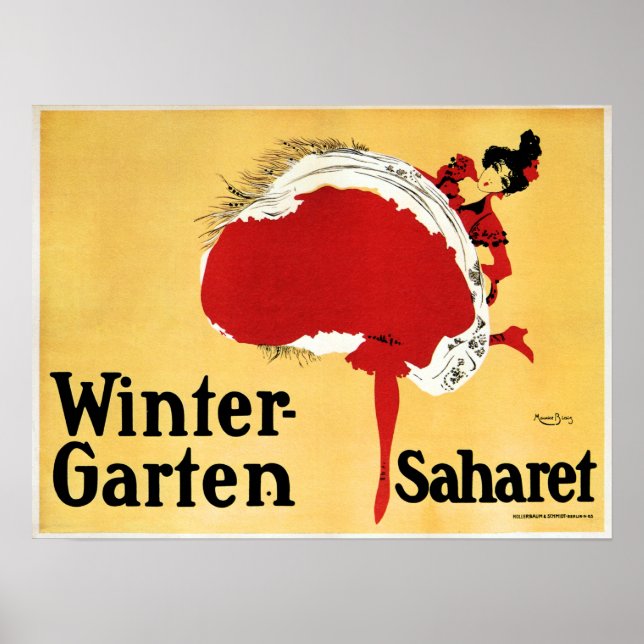 Winter Garten Saharet Cabaret Dancer Old Theatre Poster (Front)